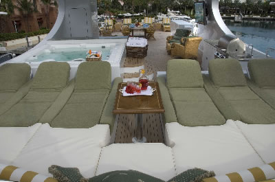 Yacht Amarula Sun sundeck facing aft