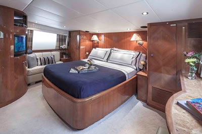 Yacht Grand Barossa master stateroom on main deck